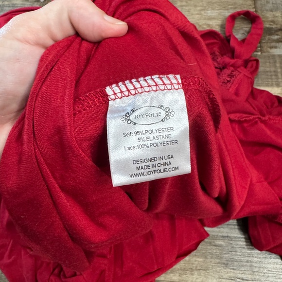 Joyfolie Braelyn Dress Scarlet Red High Low Ruffle Girls Size 10 - Picture 4 of 8